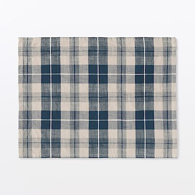 【９月上旬発売予定】インド綿　ランチョンマット／チェック　約４５×３５ｃｍ