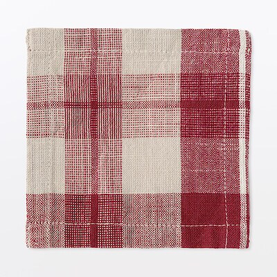 【９月上旬発売予定】インド綿　コースター／チェック　約１０×１０ｃｍ