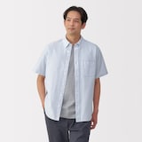 紳士　洗いざらしオックスボタンダウン半袖シャツ