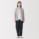 婦人　洗いざらし　ブロードレギュラーカラー長袖シャツ
