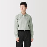 婦人　洗いざらし　ブロードレギュラーカラー長袖シャツ