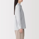 婦人　洗いざらし　ブロードレギュラーカラー長袖シャツ