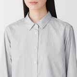 婦人　洗いざらし　ブロードレギュラーカラー長袖シャツ