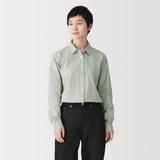 婦人　洗いざらし　ブロードレギュラーカラー長袖シャツ