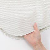 婦人　洗いざらし　ブロードスタンドカラー長袖ロングシャツ