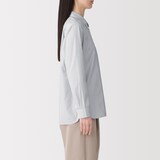 婦人　洗いざらし　ブロードレギュラーカラー長袖シャツ【欧米用】