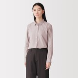 婦人　洗いざらし　ブロードレギュラーカラー長袖シャツ【欧米用】