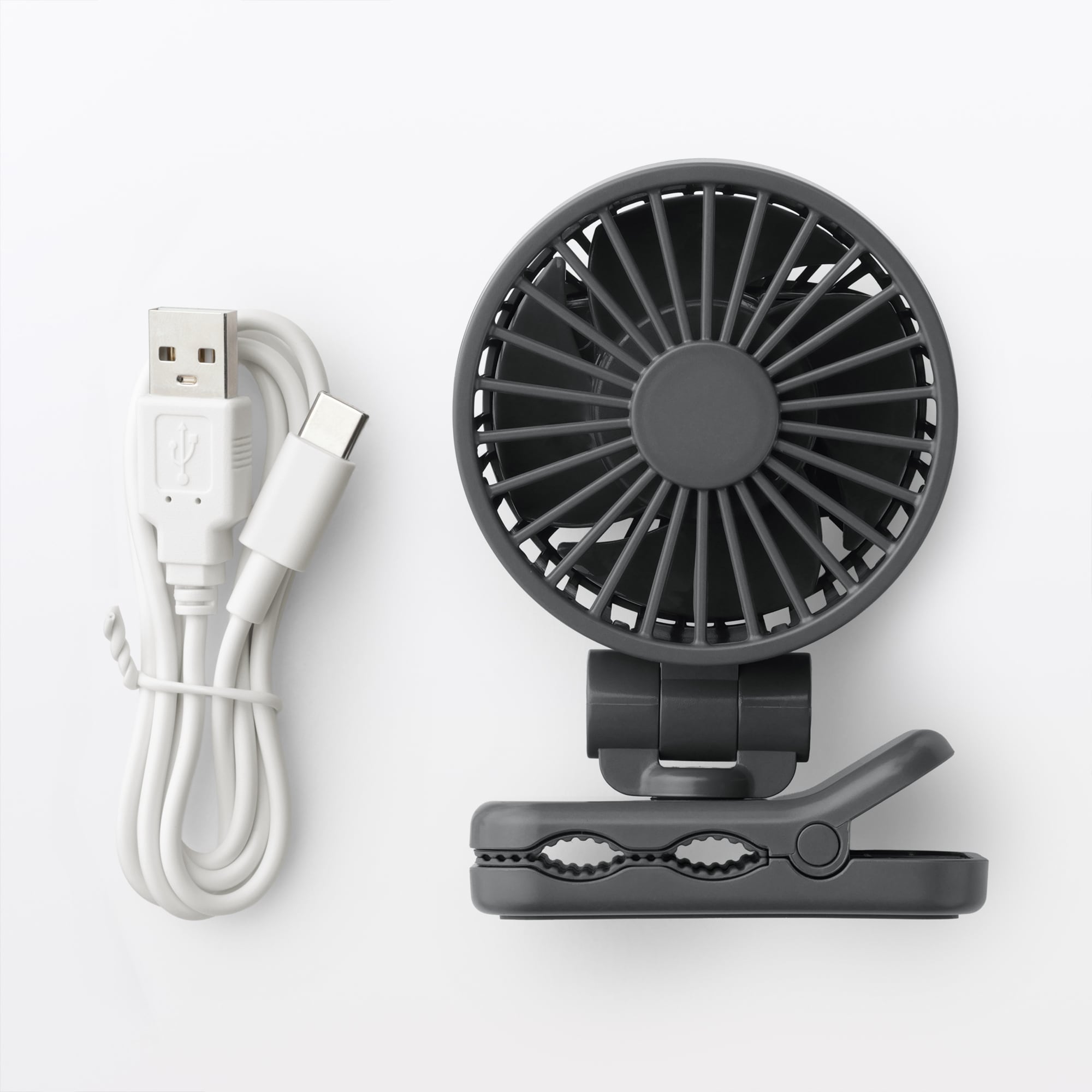 置いても使える　充電式クリップファン　ミニ