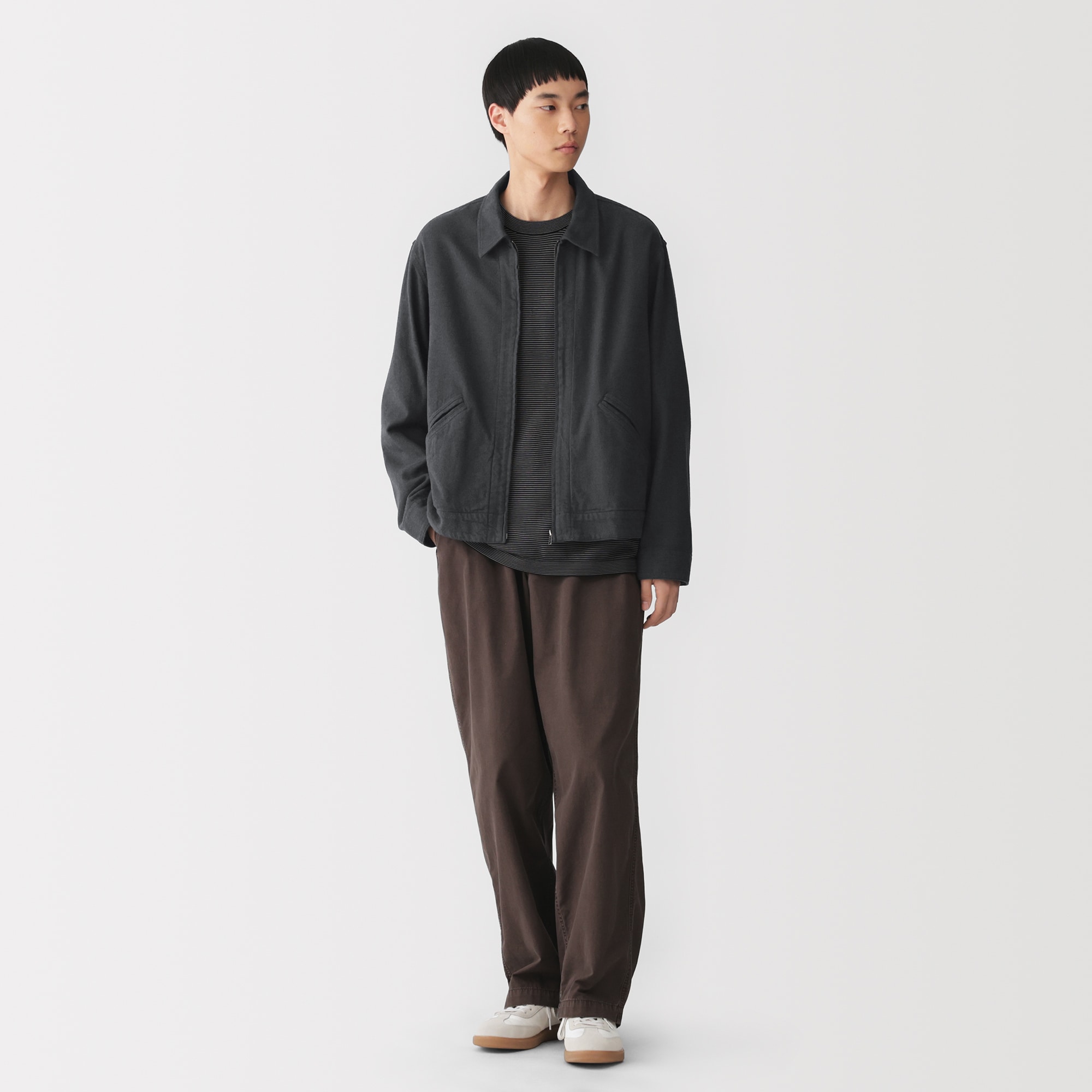紳士 両面起毛フランネルジップブルゾン | 無印良品