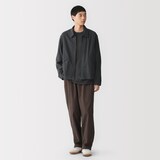紳士　両面起毛フランネルジップブルゾン