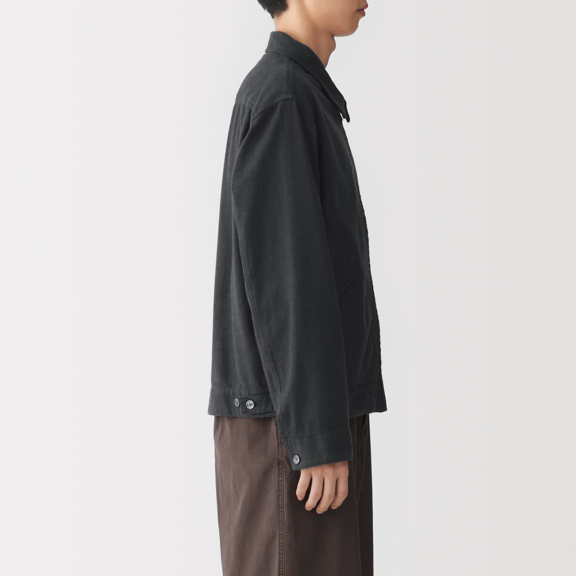 紳士 両面起毛フランネルジップブルゾン | 無印良品