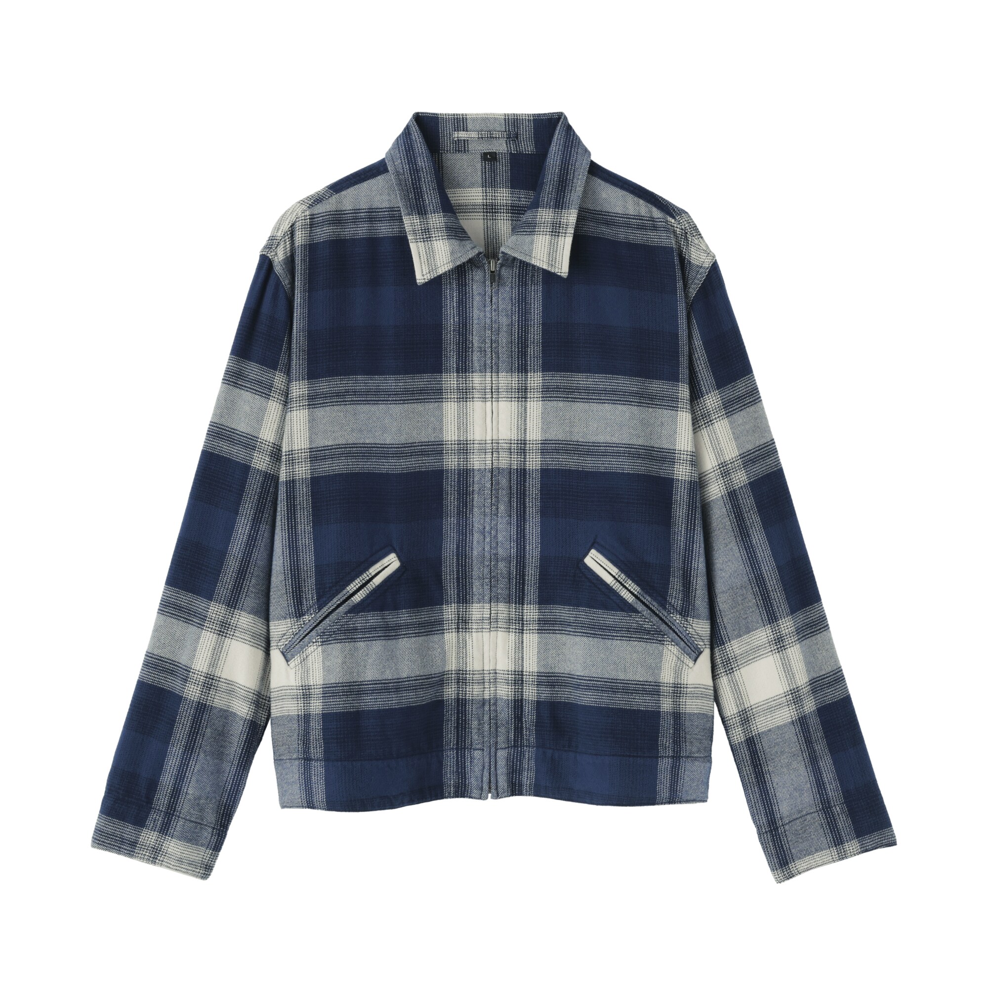 紳士　両面起毛フランネルジップブルゾン