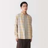 紳士　両面起毛フランネル長袖シャツ