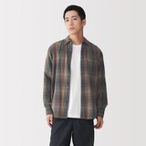紳士　両面起毛フランネル長袖シャツ