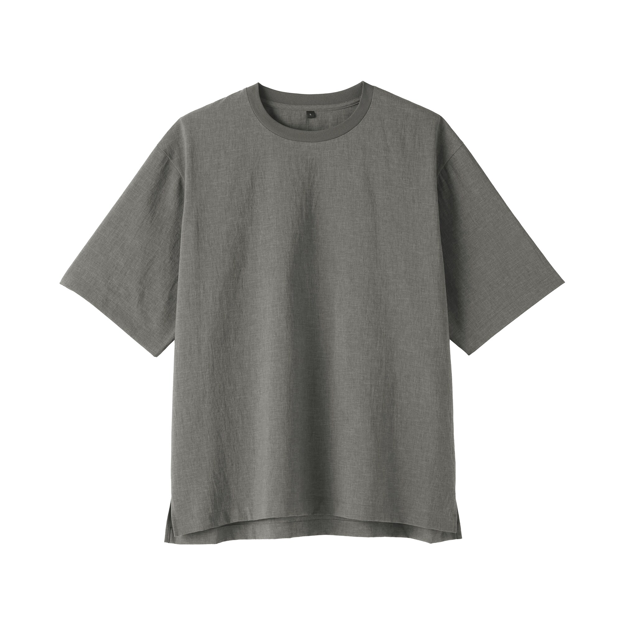 紳士　風を通す　五分袖布帛Ｔシャツ