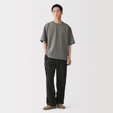 紳士　風を通す　五分袖布帛Ｔシャツ