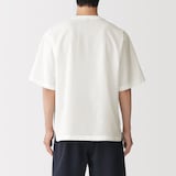 紳士　風を通す　五分袖布帛Ｔシャツ