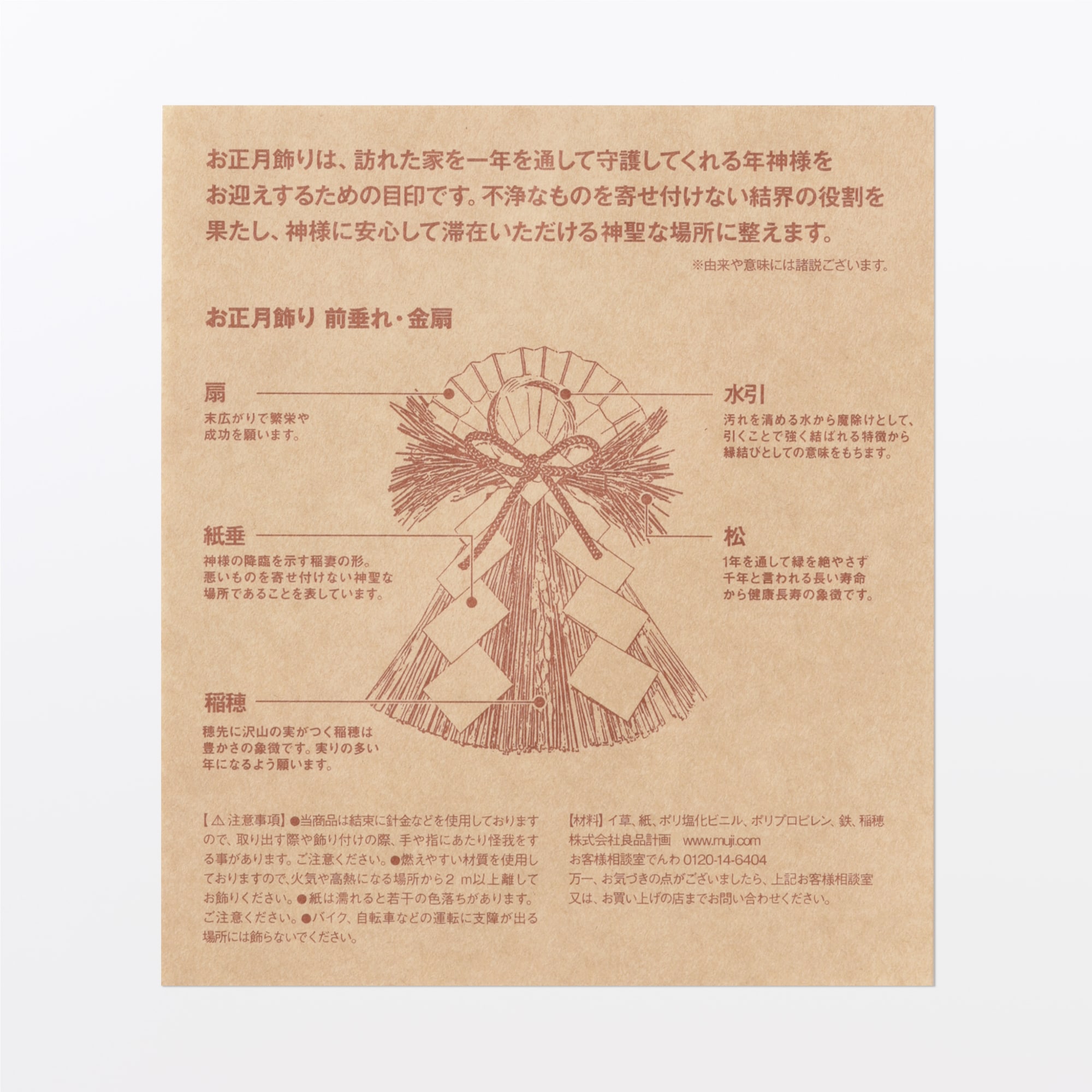 お正月飾り　前垂れ・金扇