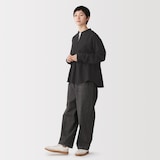 婦人　両面起毛　甘撚りフランネル　スタンドカラー長袖ブラウス