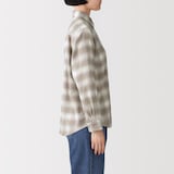 婦人　両面起毛　甘撚りフランネル　長袖シャツ