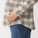 婦人　両面起毛　甘撚りフランネル　長袖シャツ