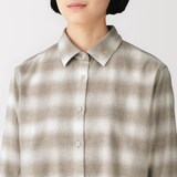 婦人　両面起毛　甘撚りフランネル　長袖シャツ（ＯＳ）