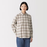婦人　両面起毛　甘撚りフランネル　長袖シャツ（ＯＳ）