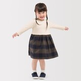 ベビー　両面起毛フランネル長袖ワンピース