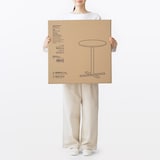 手軽に組み立てられる木製カフェテーブル　直径５６ｃｍ　アッシュ材突板