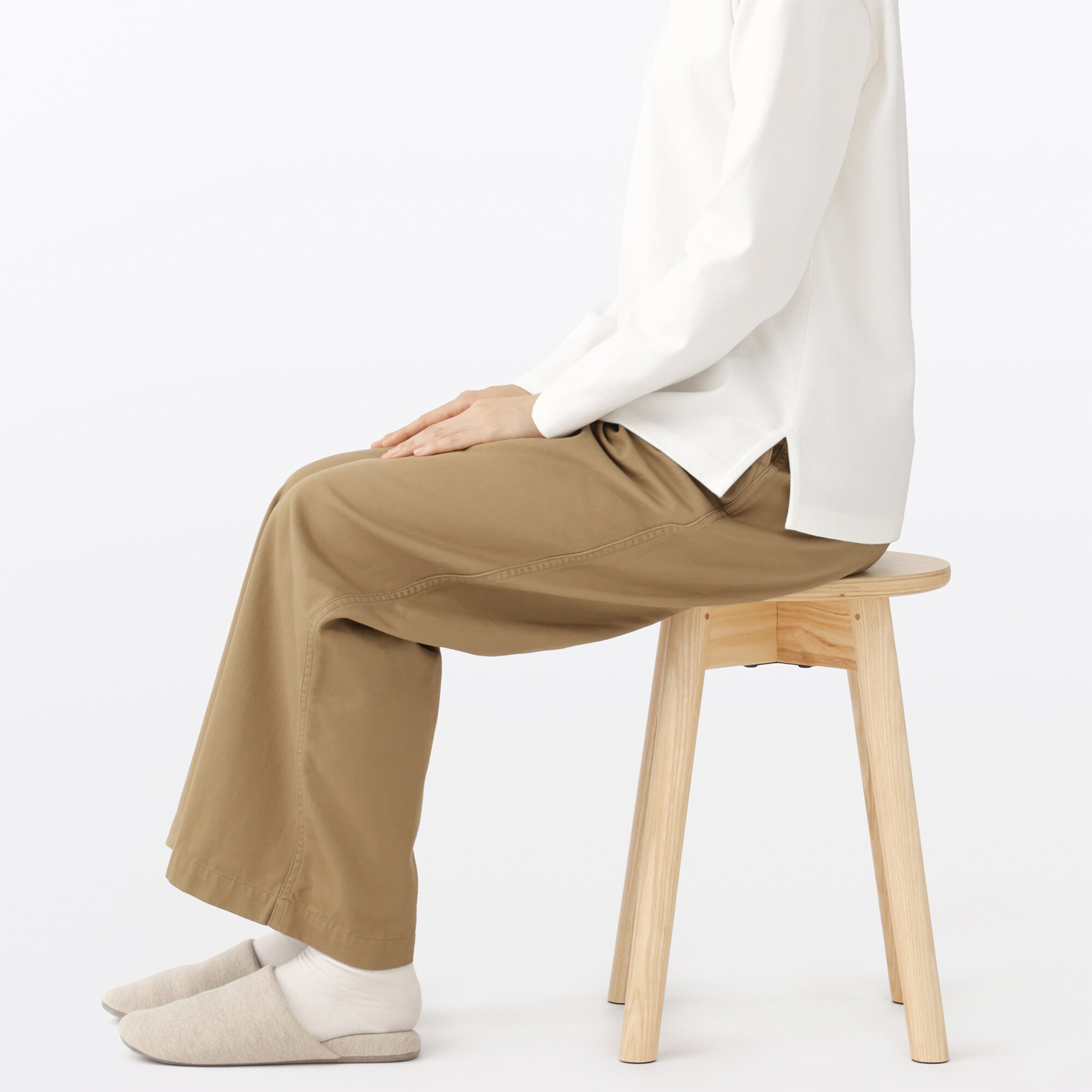 木製スツール　アッシュ材突板　ナチュラル