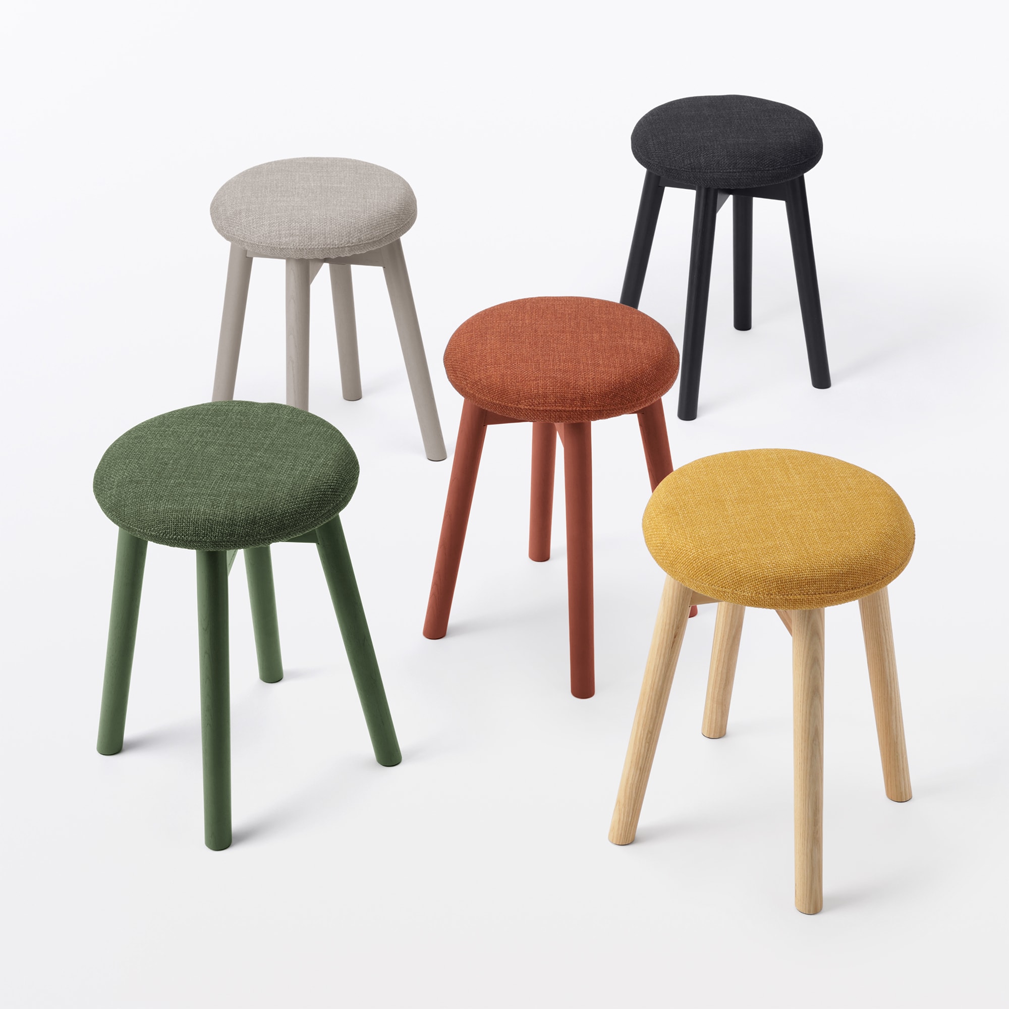 木製スツール用クッション　マスタード