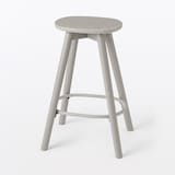 木製ハイスツール　アッシュ材突板　ライトグレー