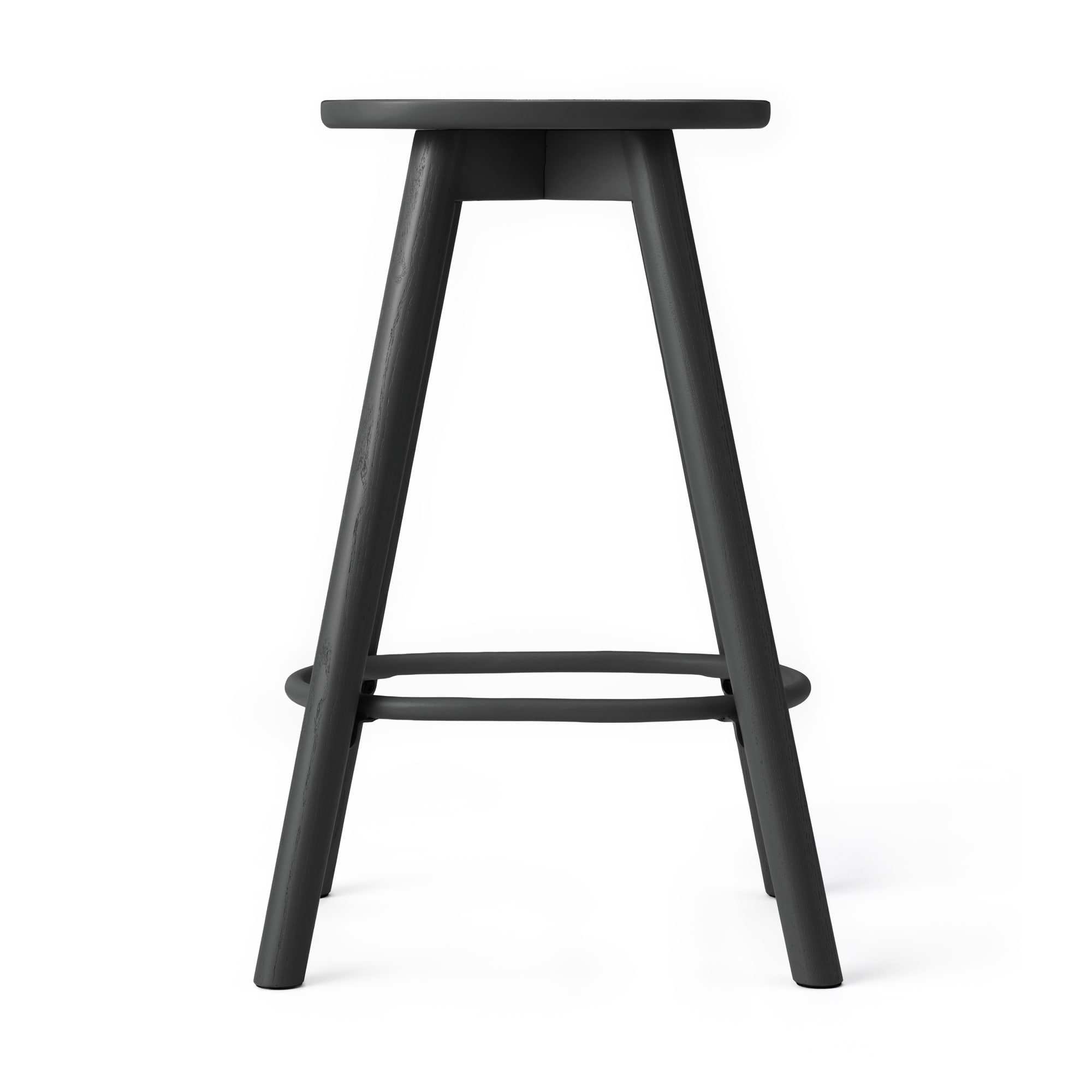 木製ハイスツール　アッシュ材突板　ダークグレー