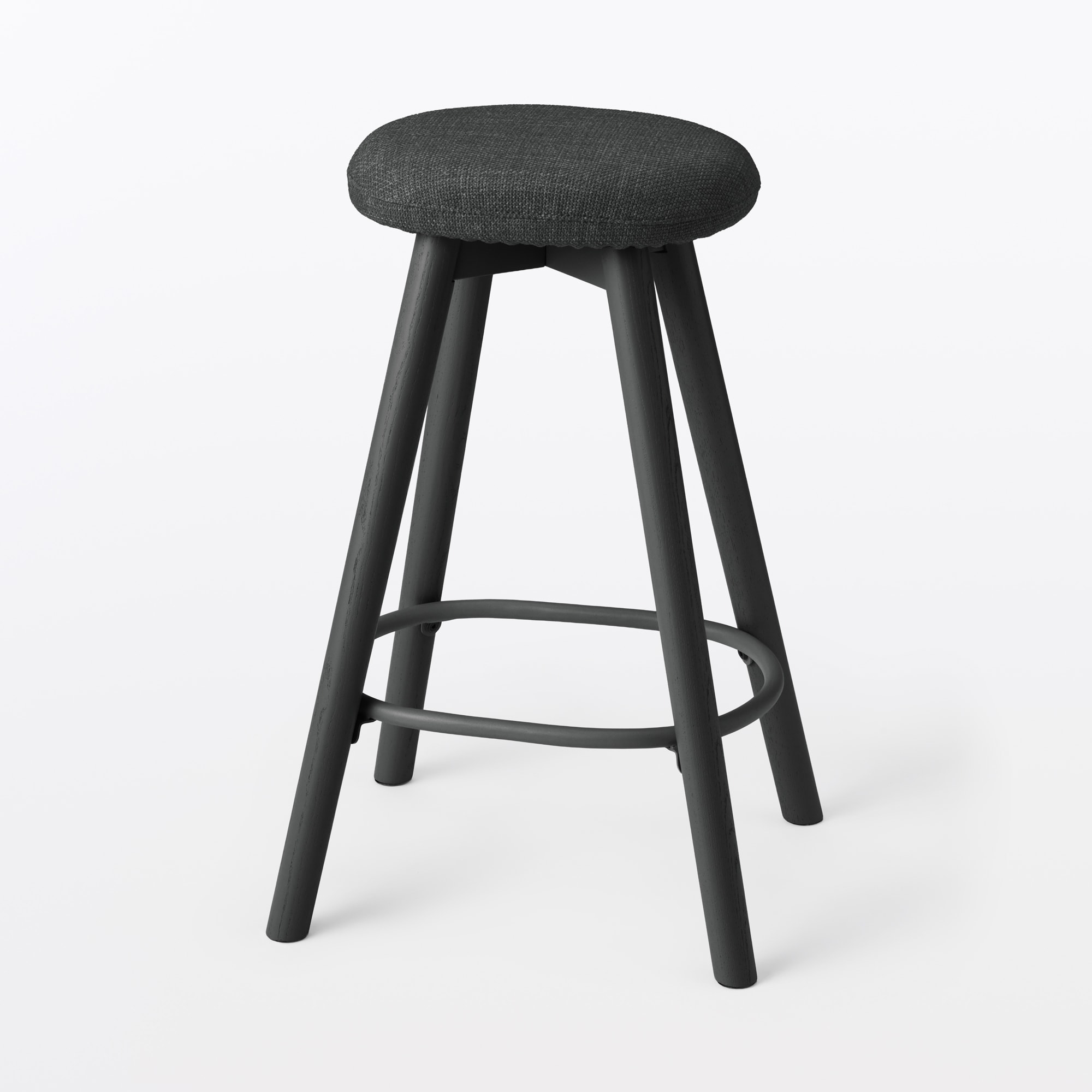 木製ハイスツール　アッシュ材突板　ダークグレー