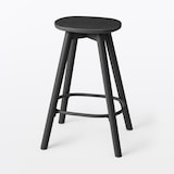 木製ハイスツール　アッシュ材突板　ダークグレー