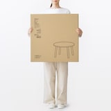 手軽に組み立てられる木製ローテーブル　直径６０ｃｍ　アッシュ材突板