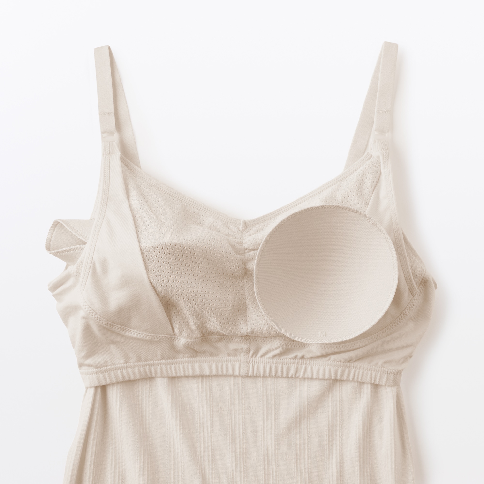 婦人　【マタニティ】コットン混パターンメッシュ授乳に便利なブラキャミソール