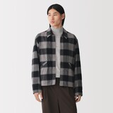 紳士　両面起毛フランネルジップブルゾン