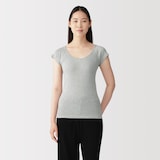 婦人　フライス編みフレンチスリーブＴシャツ