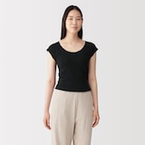 婦人　フライス編みフレンチスリーブＴシャツ