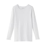 婦人　フライス編みクルーネック長袖Ｔシャツ