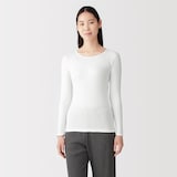 婦人　フライス編みクルーネック長袖Ｔシャツ