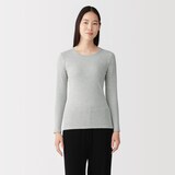婦人　フライス編みクルーネック長袖Ｔシャツ