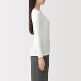 婦人　フライス編みクルーネック長袖Ｔシャツ