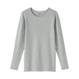 婦人　フライス編みクルーネック長袖Ｔシャツ
