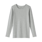 婦人　フライス編みクルーネック長袖Ｔシャツ
