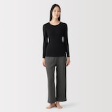 婦人　フライス編みクルーネック長袖Ｔシャツ