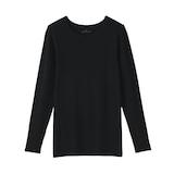 婦人　フライス編みクルーネック長袖Ｔシャツ