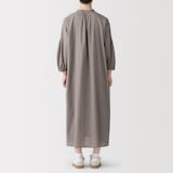 婦人　綿ピンタック　七分袖ワンピース