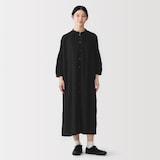 婦人　綿ピンタック　七分袖ワンピース